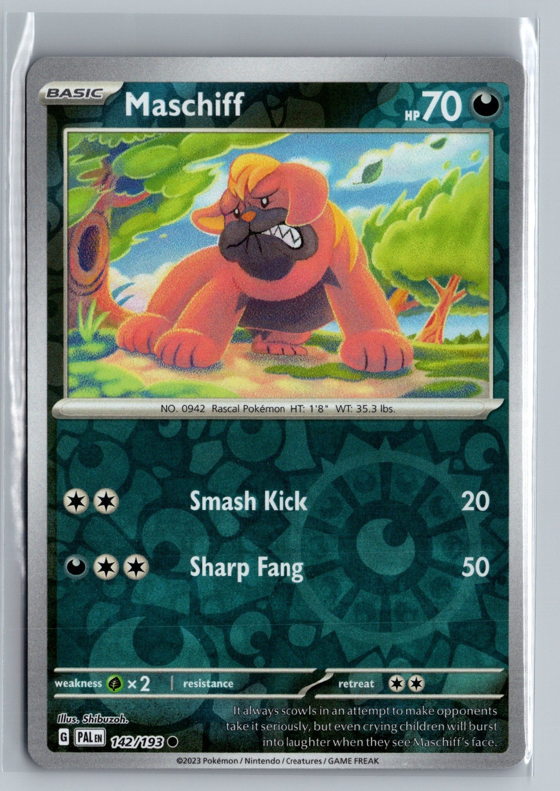 Maschiff – Reverse Holo Common SV02: Paldea Evolved 142/193 NM