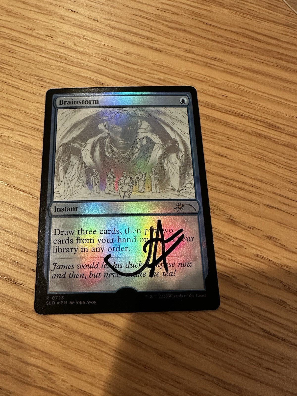 MTG Magic Brainstorm Sketch Foil Signed Artist Proof X1 SLD 0723 John Avon