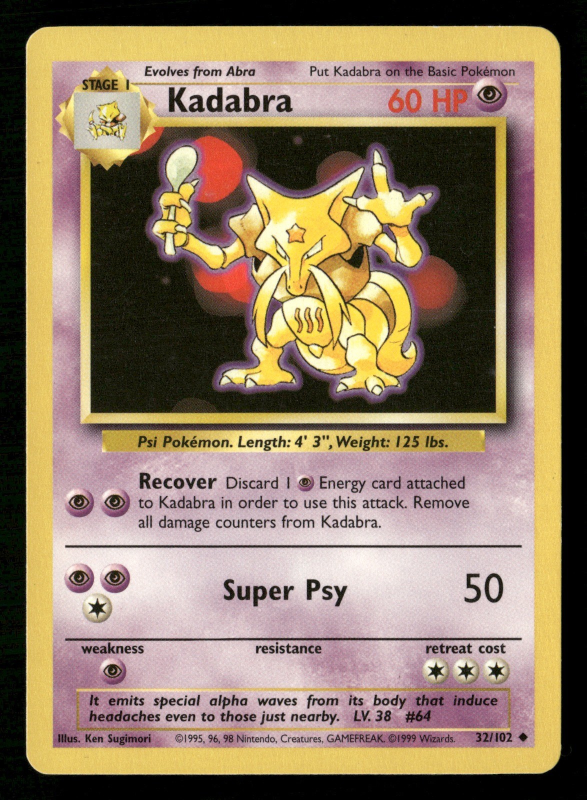 Kadabra 032/102 Base Set MP Pokémon TCG
