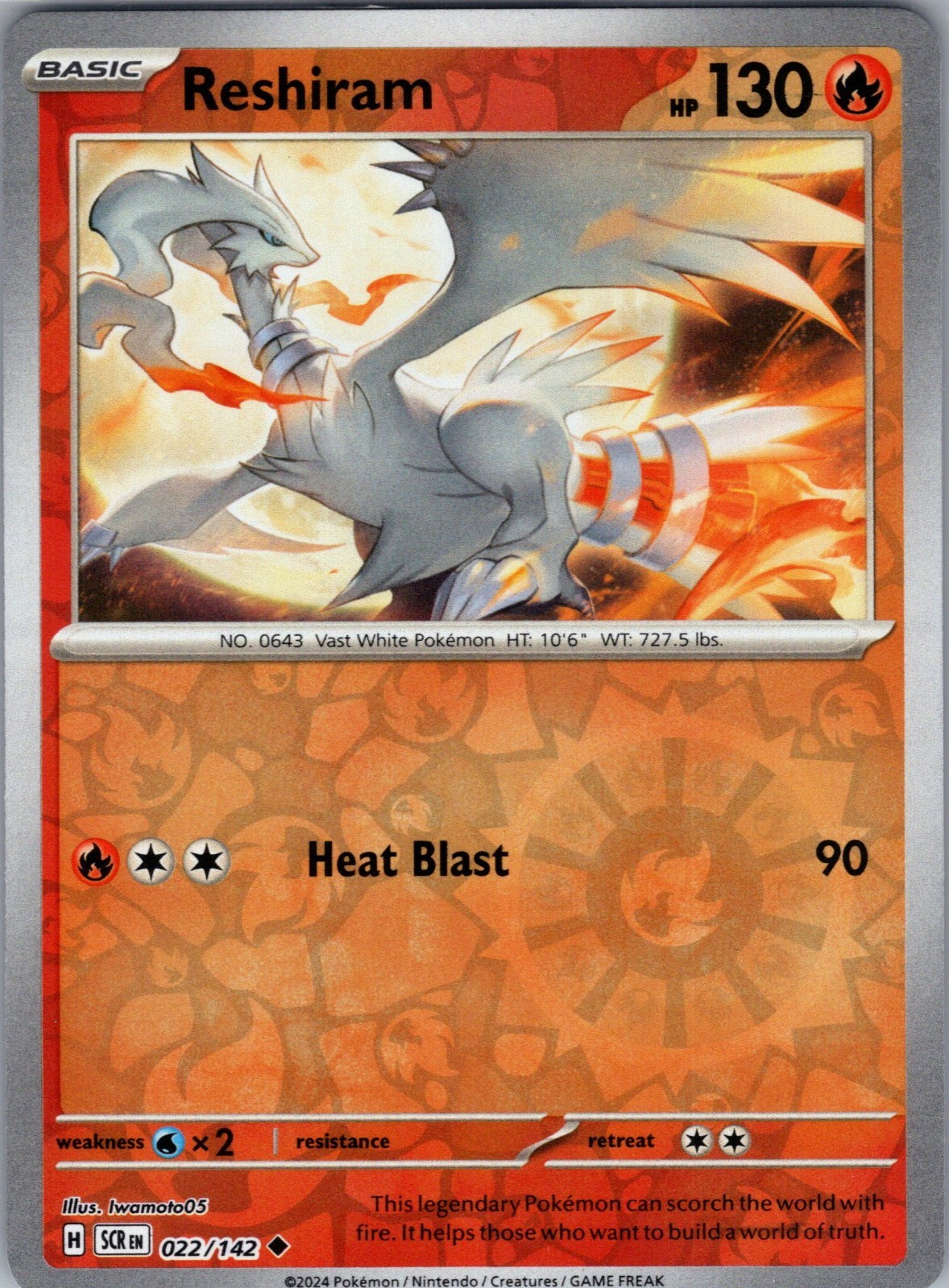 Reshiram 22/142 2024 SV Stellar Crown Reverse Holo Uncommon