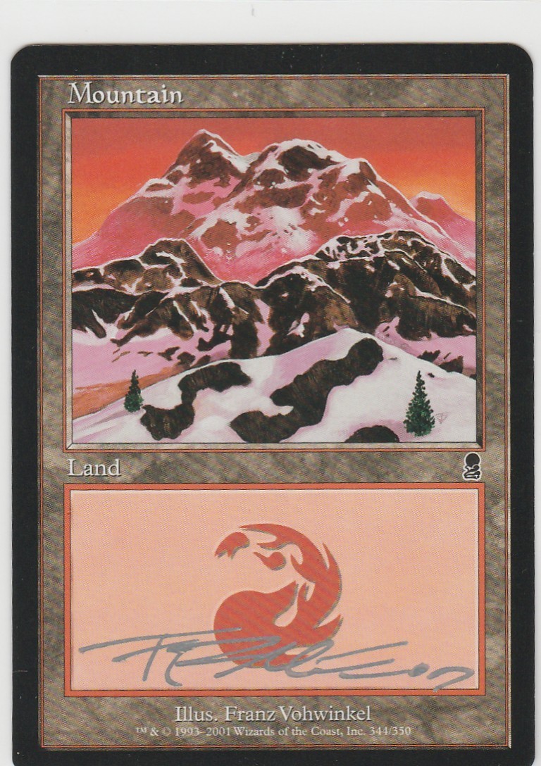 Magic the Gathering ~ Mountain (344 B) ~ M/NM ~ Odyssey ~ Signed by Artist #10