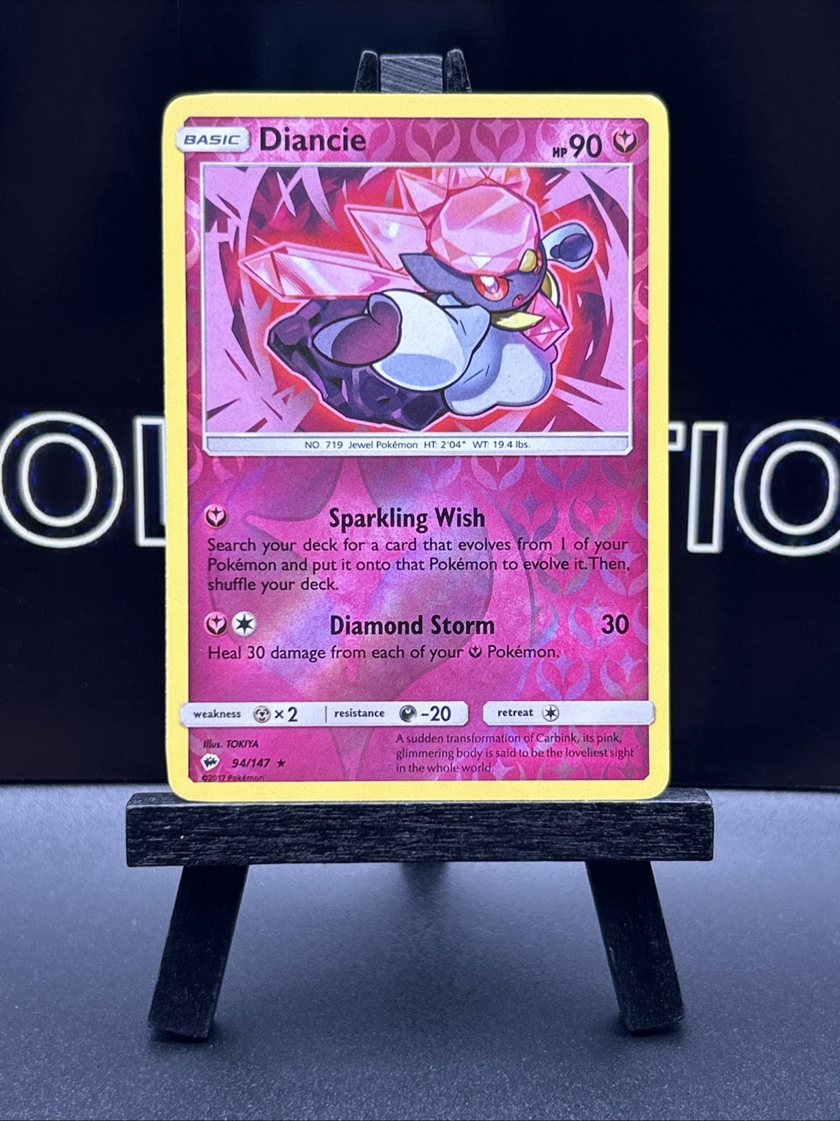Diancie 94/147 Reverse Holo Burning Shadows 2017 Nintendo Pokemon Card
