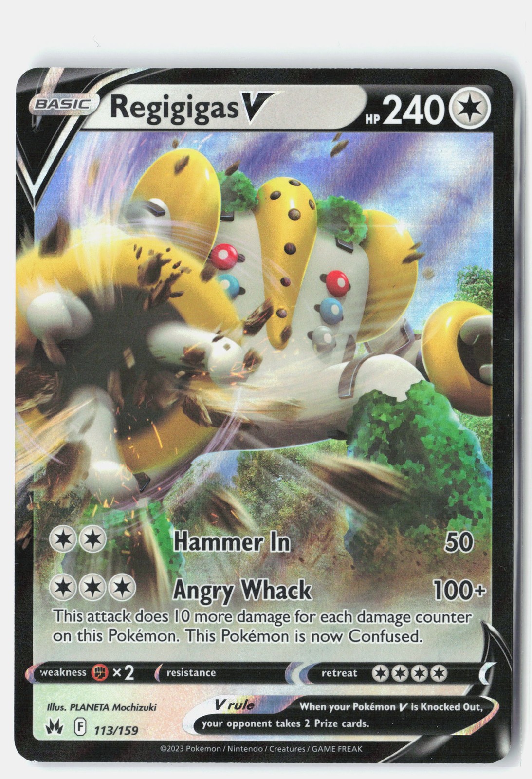 Regigigas V Ultra Rare Holofoil Crown Zenith 113/159 NM PLANETA Mochizuki