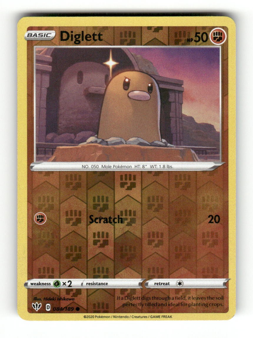 Diglett 084/189 Common Darkness Ablaze Pokemon Reverse Holo MP Hideki Ishikawa