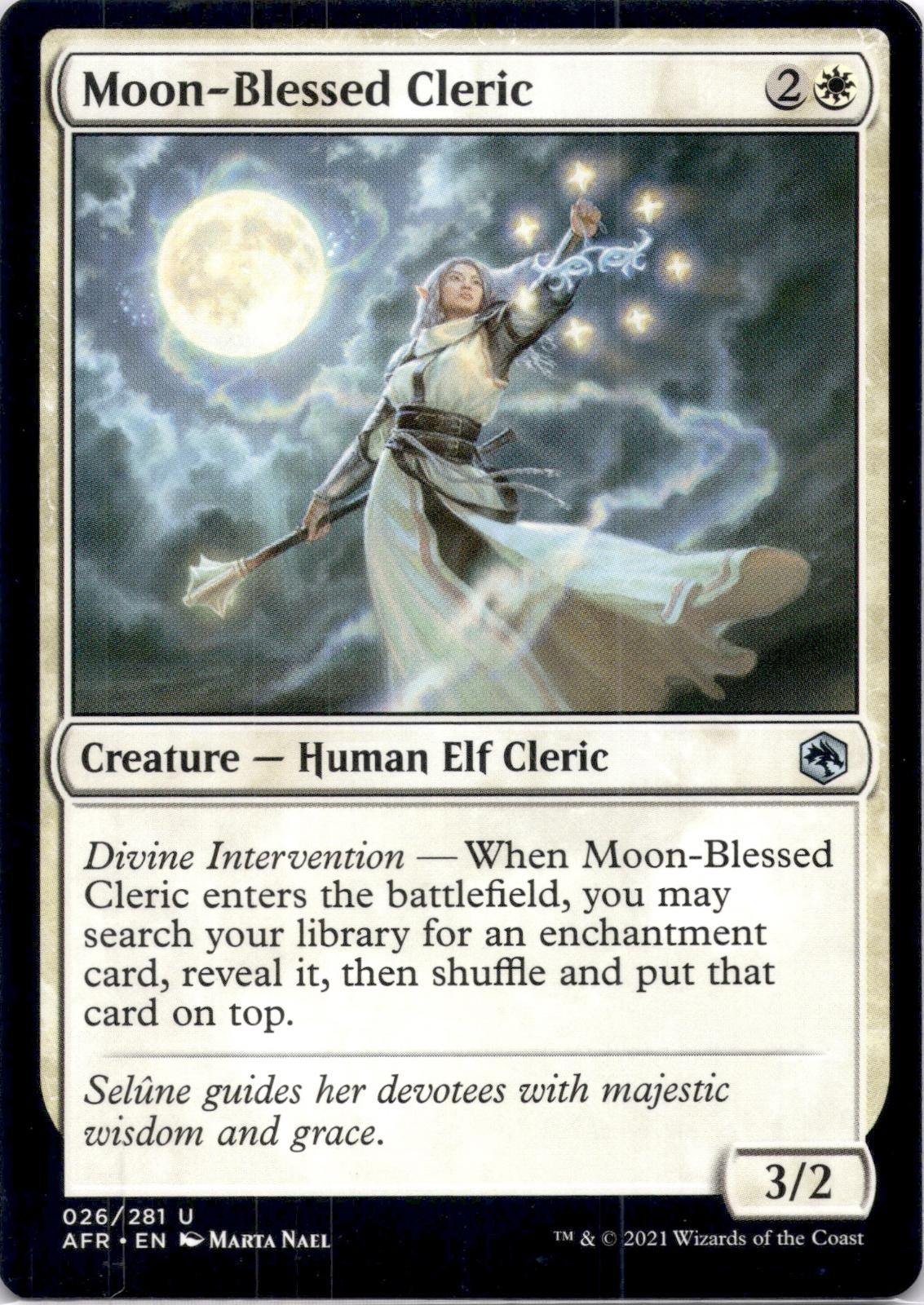 Moon-Blessed Cleric AFR #26 Adventures in the Forgotten Realms MTG NM