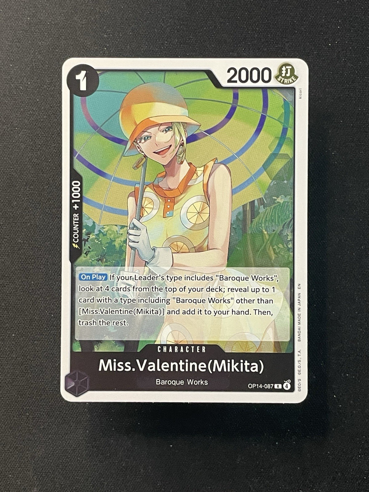 Miss Valentine Mikita OP14-087 R One Piece The Azure Sea’s Seven – Near Mint