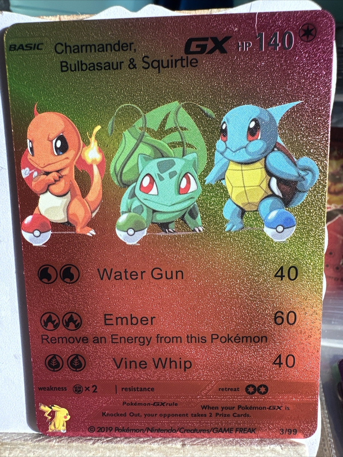 Charizard Gx Multi Color Foil Fan Art Card
