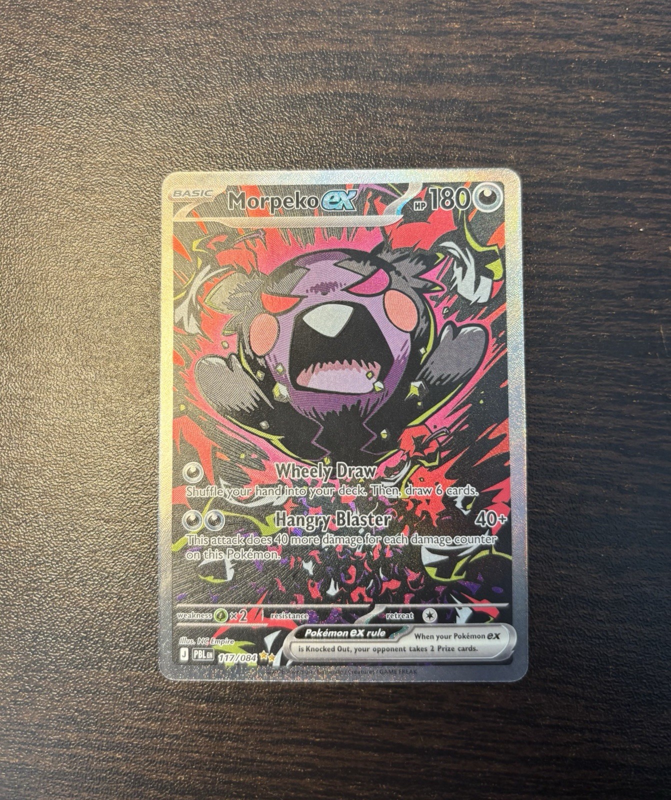 ✨ Morpeko ex 117/084 • PBL SIR • Prerelease card in hand • Ships fast from USA