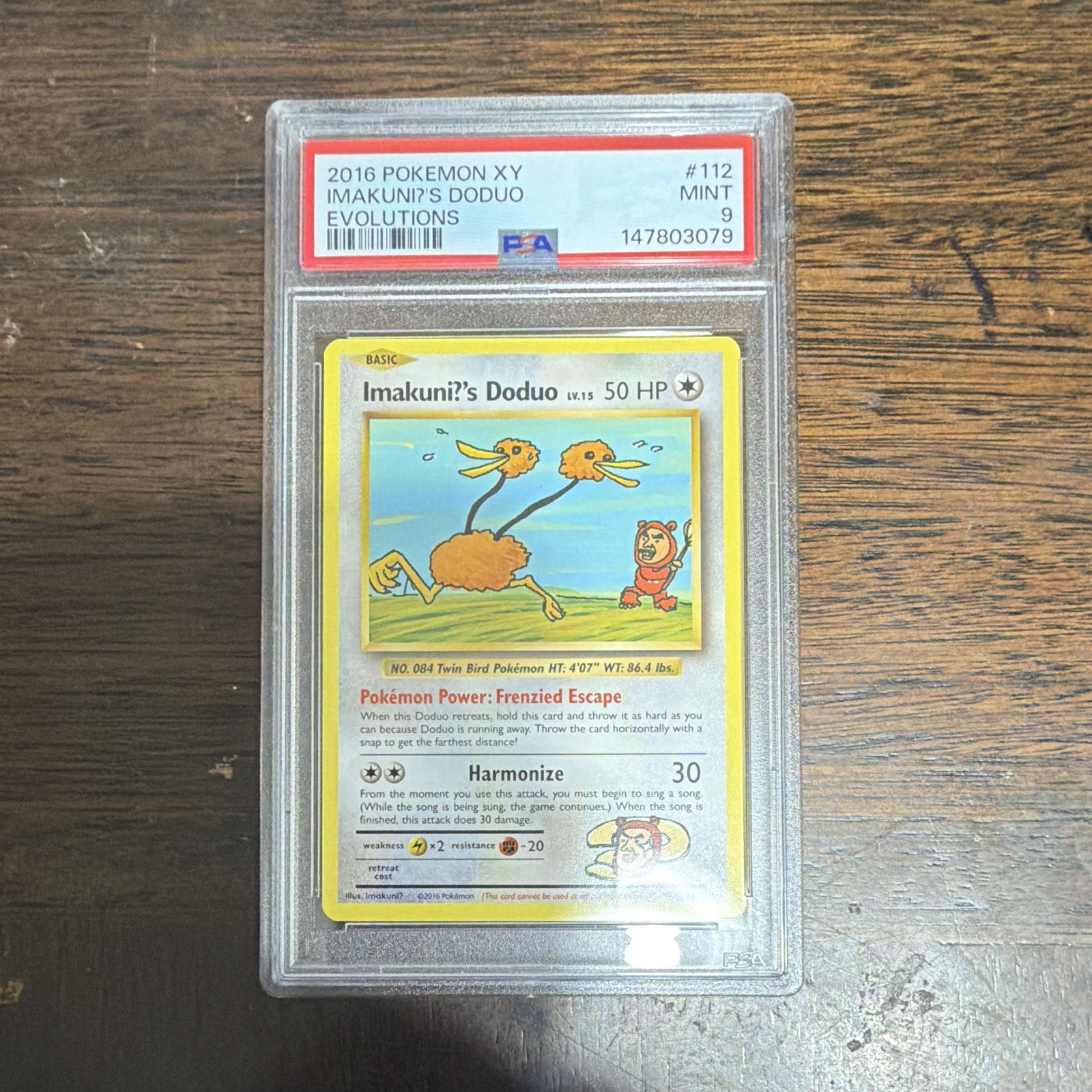 Pokemon 2016 Evolutions Imakuni?’s Doduo 112/108 Secret Rare PSA 9