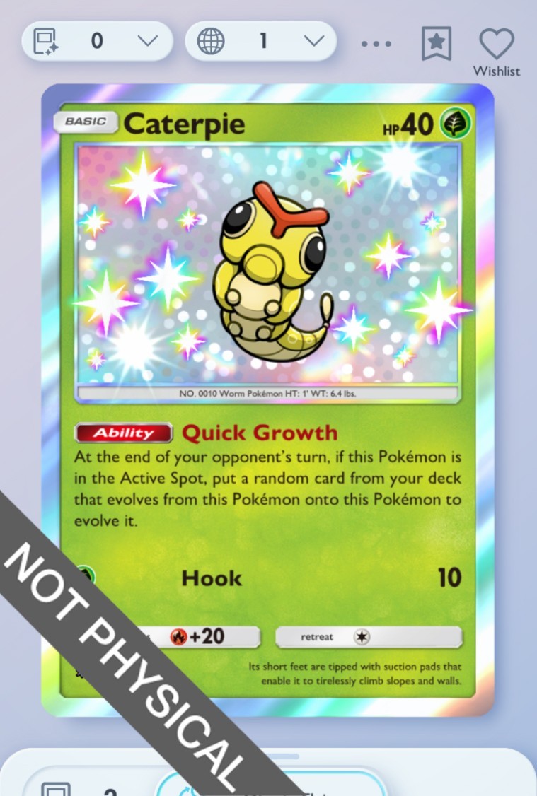 Pokemon TCG POCKET – Caterpie shiny 1⭐, Everyday Wonders, English