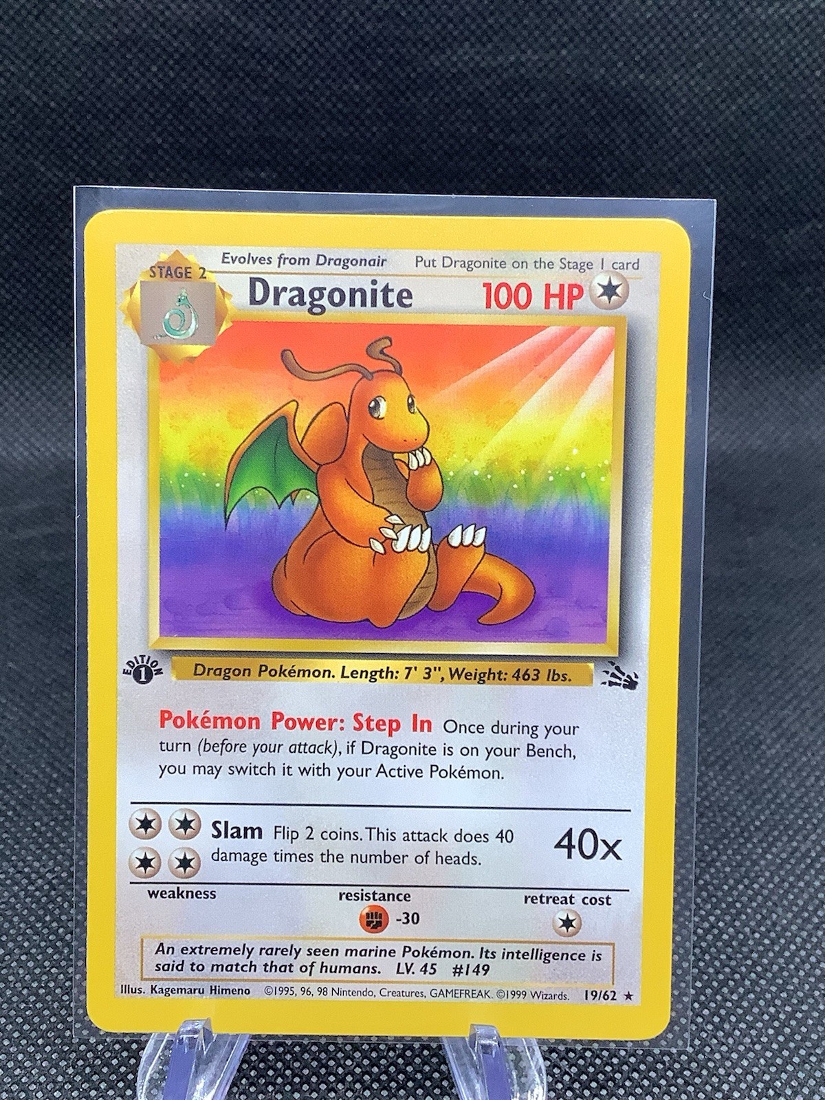 Pokemon Fossil Dragonite 19/62 Regular Never Played NM