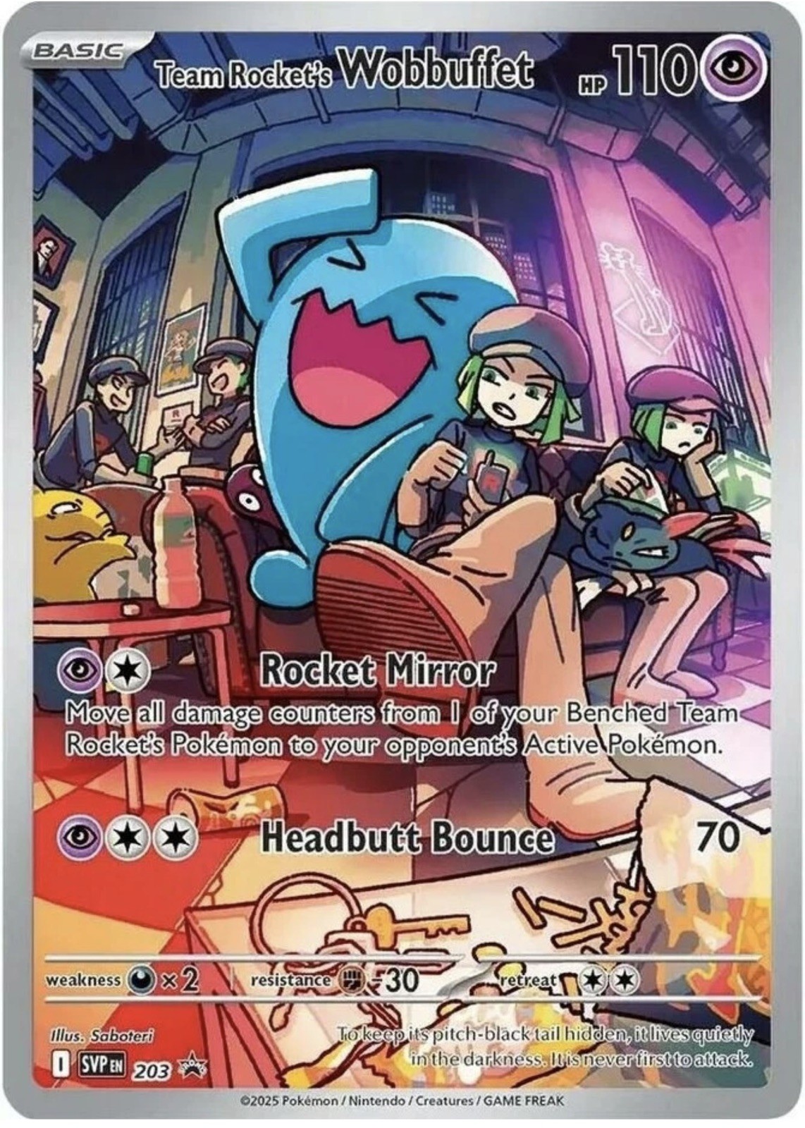 NM-Mint Team Rocket’s Wobbuffet – SVP203 – SVP Black Star Promos – Holo Pokemon