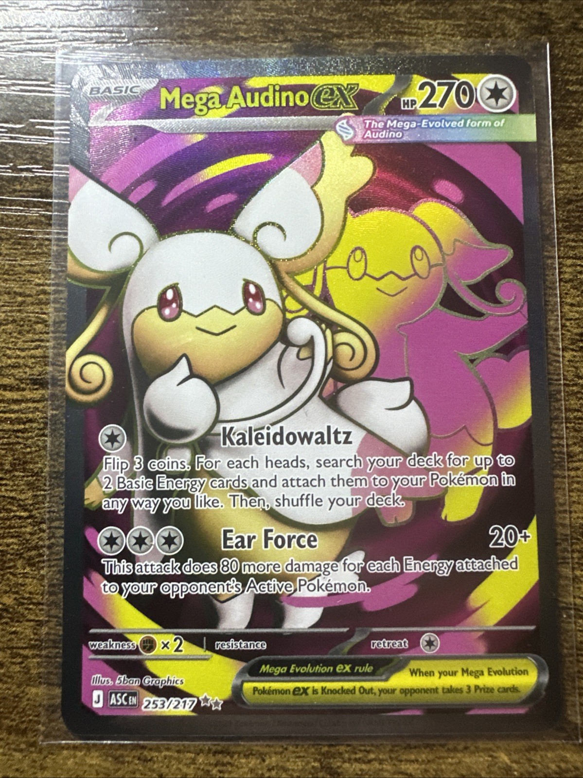 MEGA AUDINO EX 253/217 ULTRA RARE, ASCENDED HEROES FULL ART HOLO POKEMON TCG, NM