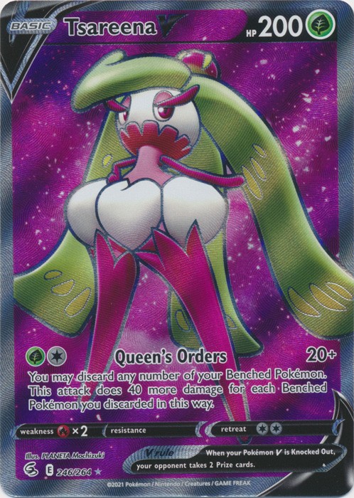 UR-01 Holo Tsareena V (Full Art) 246/264 Ultra Rare SWSH08: Fusion Strike
