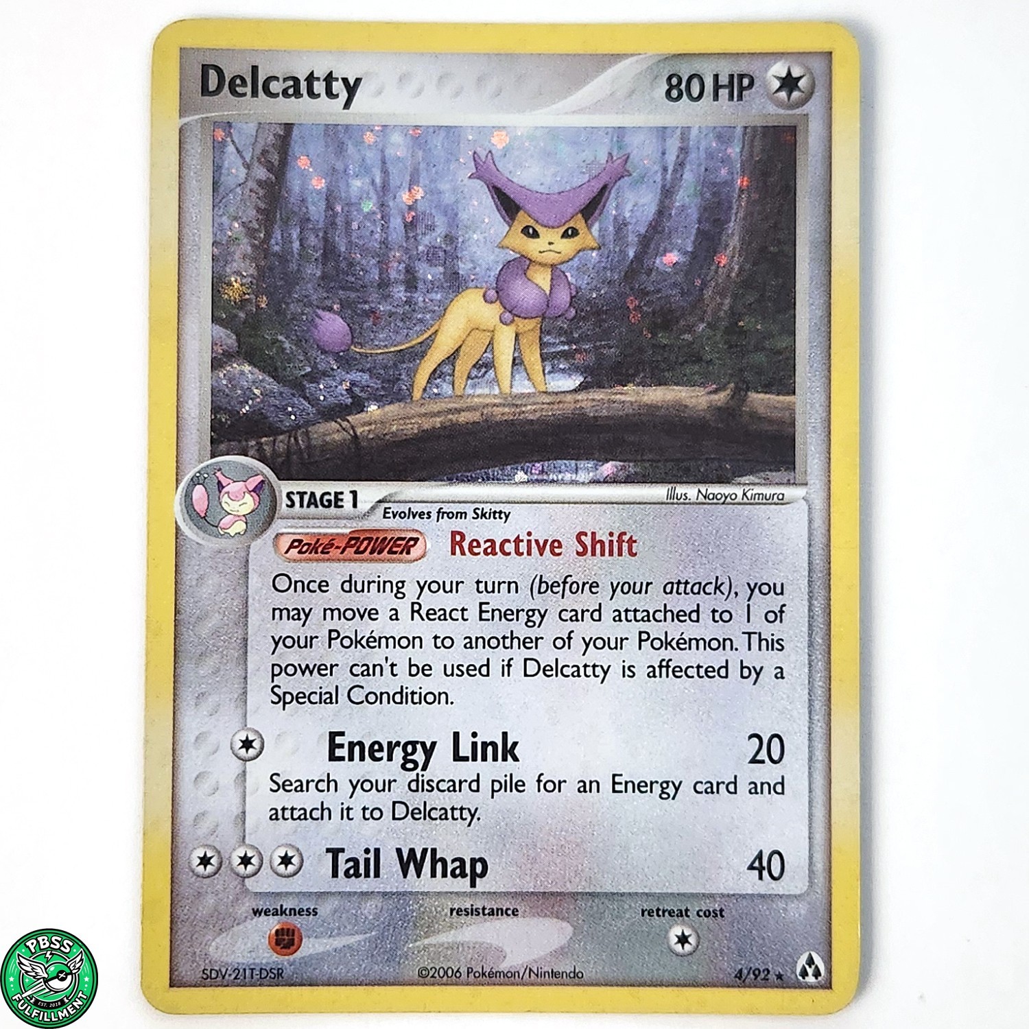 Pokemon TCG Delcatty 4/92 Legend Maker Holo Rare LP Light Play