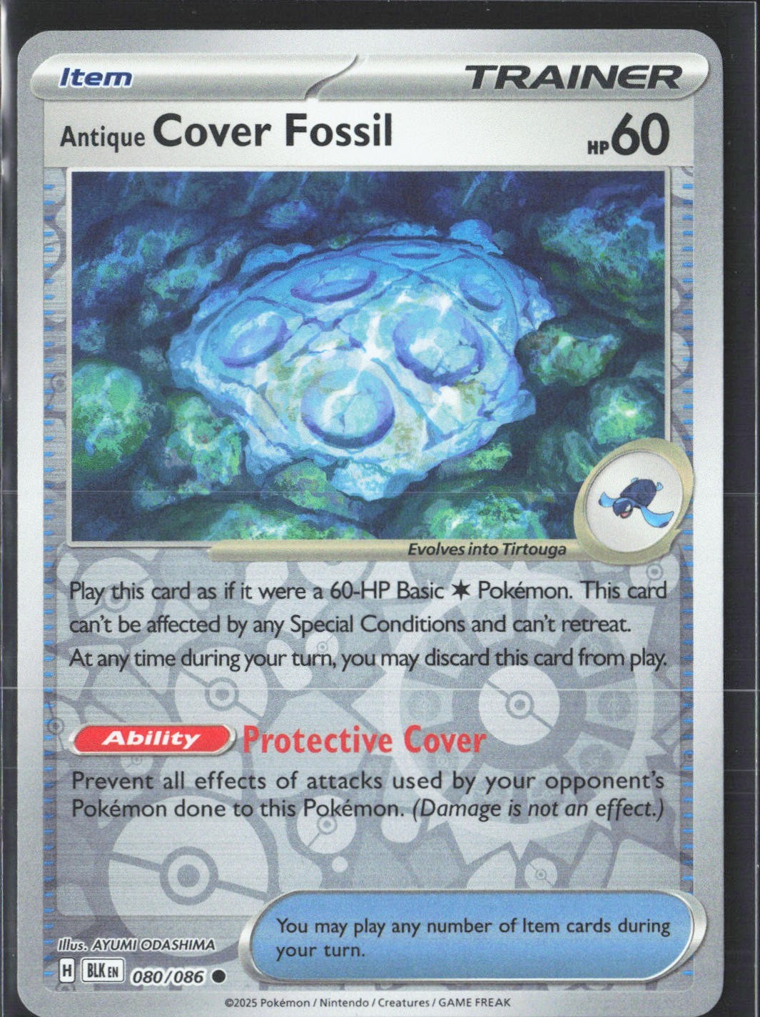 Antique Cover Fossil 080/086 Sv: Black Bolt Reverse Holo