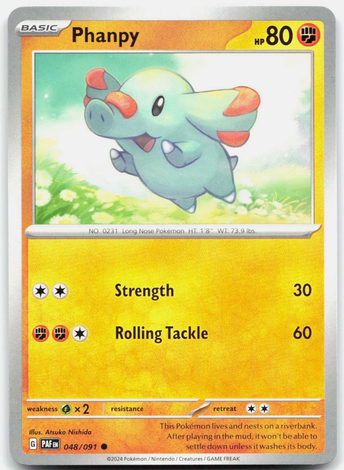 Phanpy SV: Paldean Fates 048/091 Atsuko Nishida NM