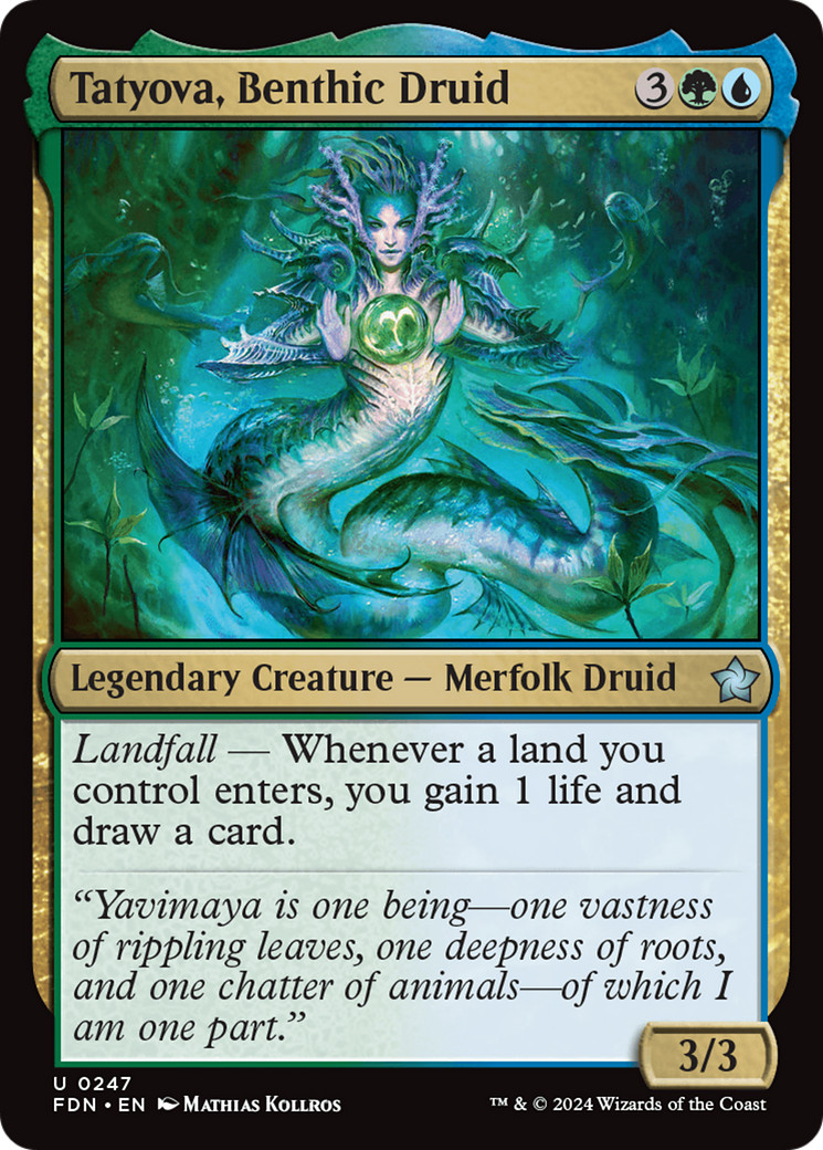 Tatyova, Benthic Druid #247 (LP) Foundations FDN Magic MTG