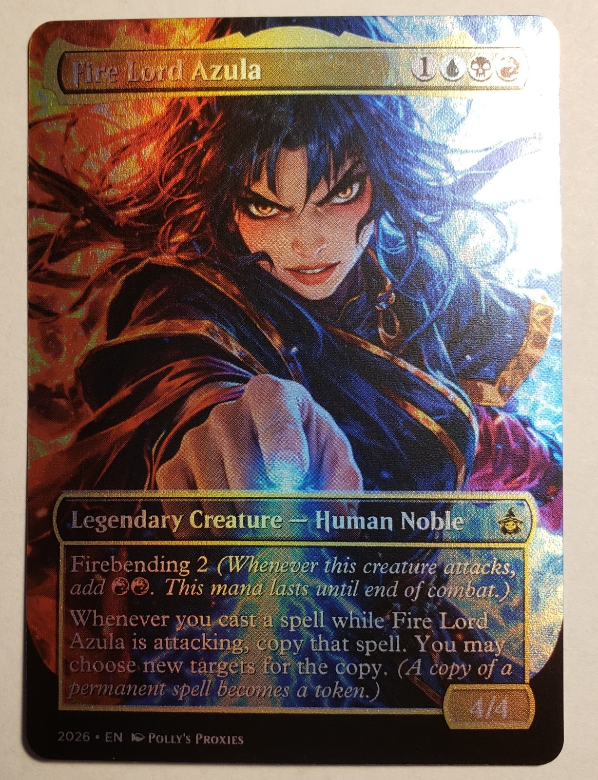 Fire Lord Azula FOIL Proxy Card with Custom Fantasy Art Design