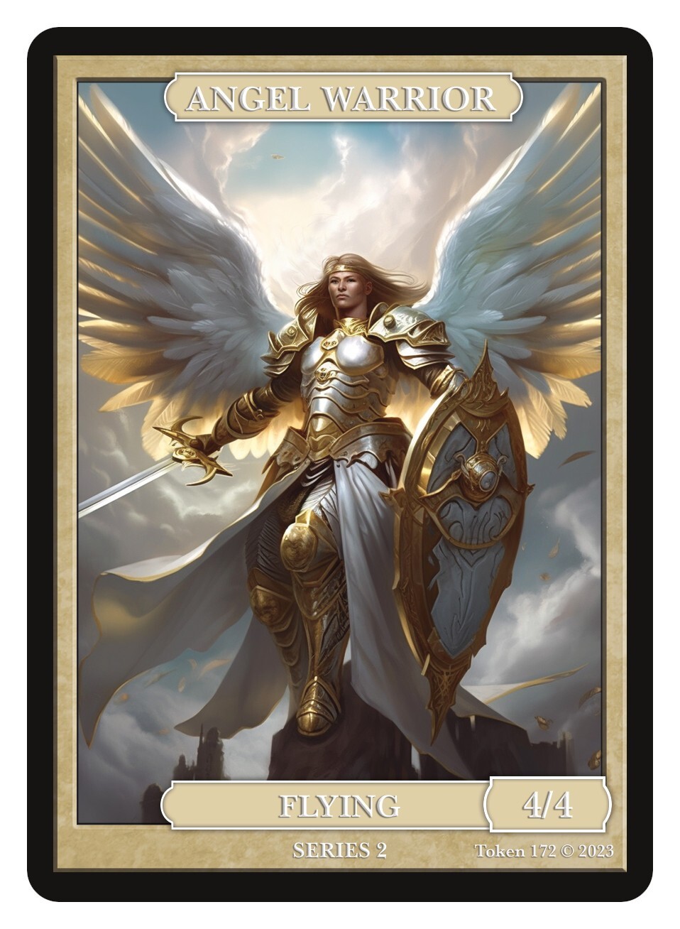 Angel Warrior Token Givememana Tokens Magic the Gathering MTG