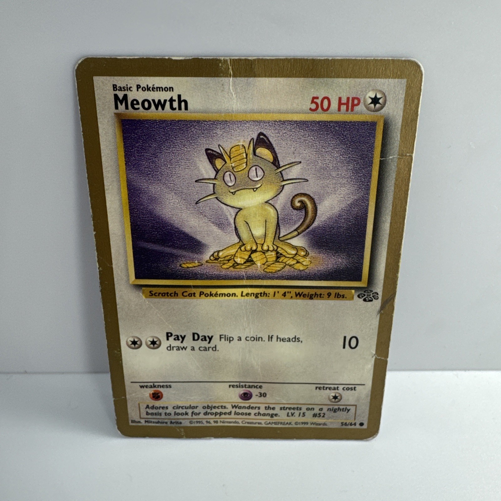 Meowth – (Gold Bordered Promo) 56/64 – Fruit Roll up – WOTC PROMO