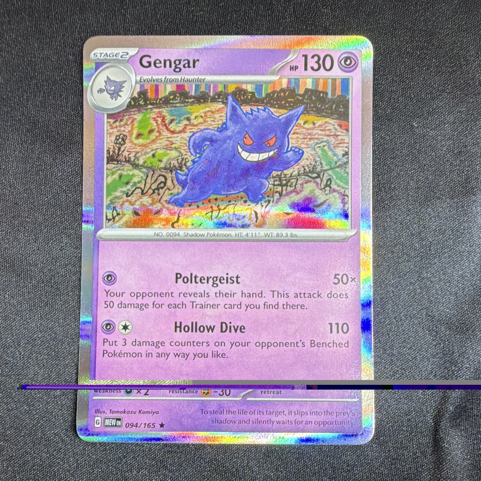 Gengar 094/165 Sv: Scarlet & Violet 151 Rev Holo Eng 130HP
