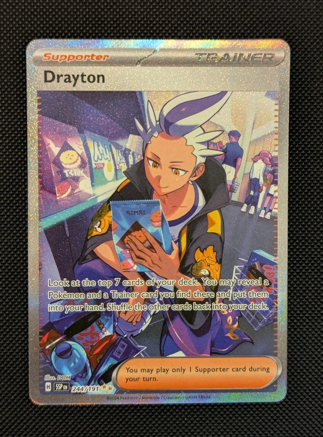 Pokemon TCG Drayton 244/191 Surging Sparks Full Art Holo Trainer NM