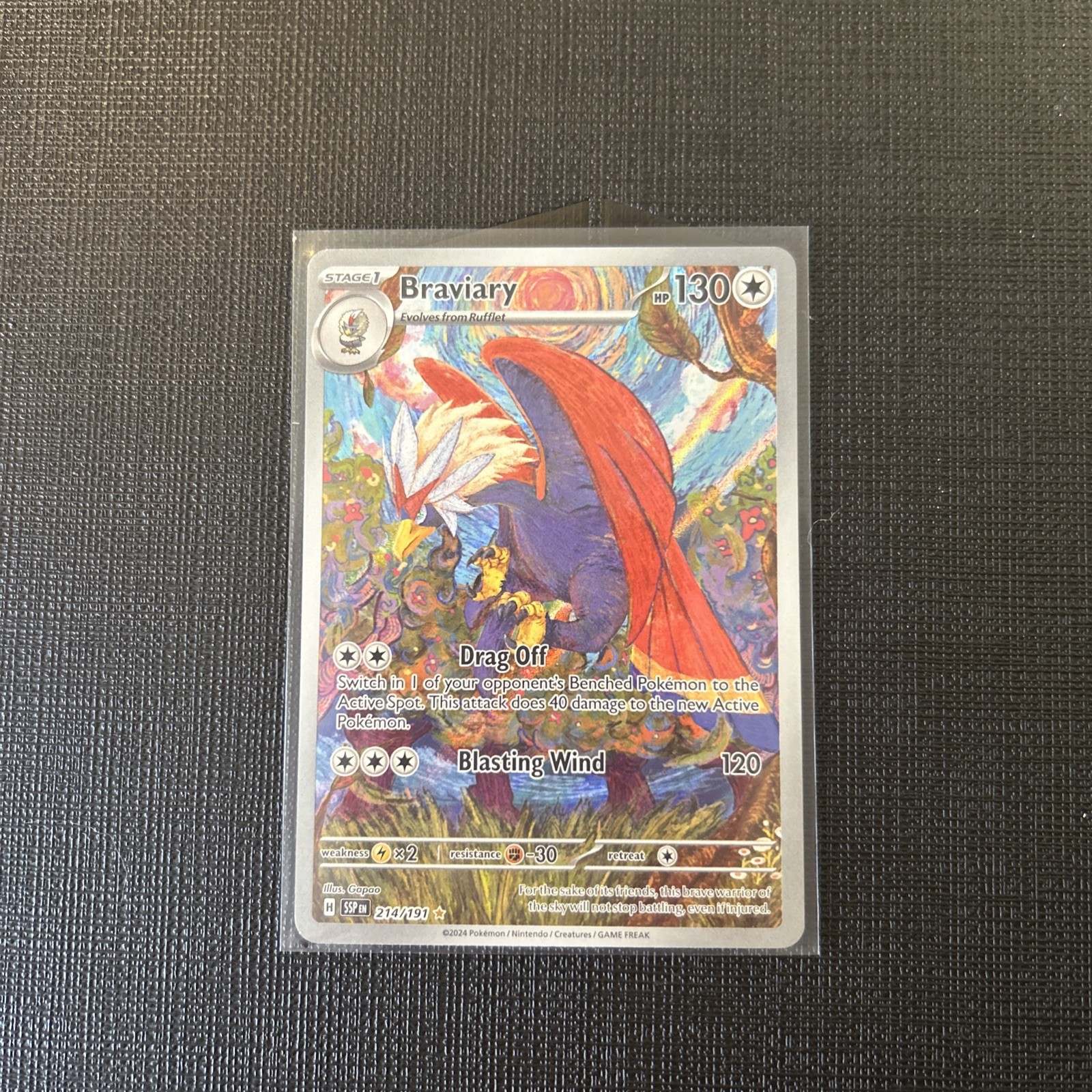 Braviary 214/191 Illustration Rare Surging Sparks Pokemon Near Mint