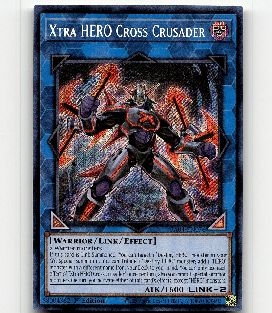 Yugioh Xtra HERO Cross Crusader (Secret Rare) – Quarter Century Stampede