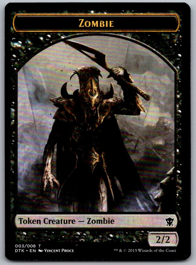 Zombie Token 3 Token Dragons of Tarkir Magic: The Gathering Near Mint
