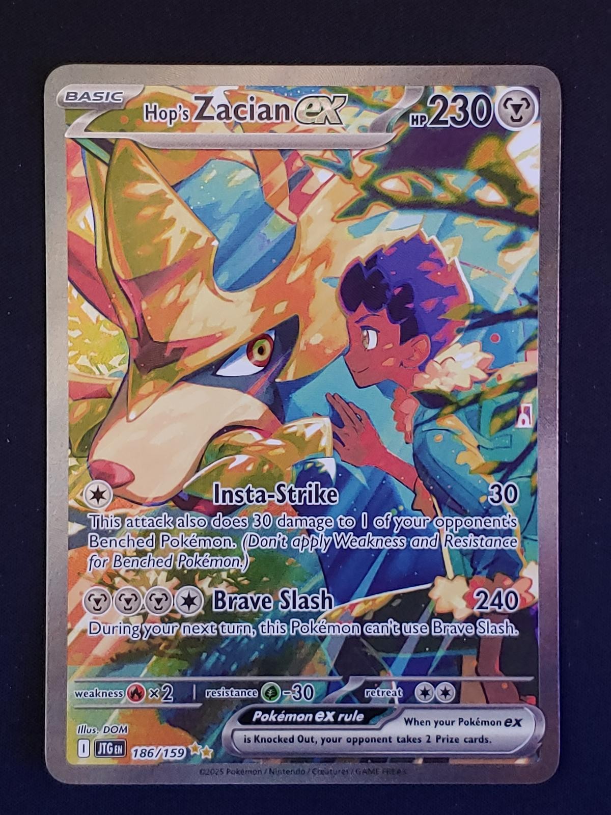 Hop’s Zacian ex 186/159 Journey Together Pokemon Holo NM