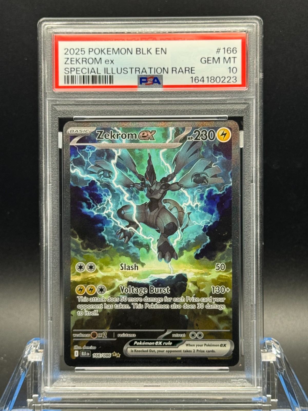 Zekrom ex 166/086 Sv: Black Bolt Holo – 2025 Pokemon – PSA 10 GEM MT 💎