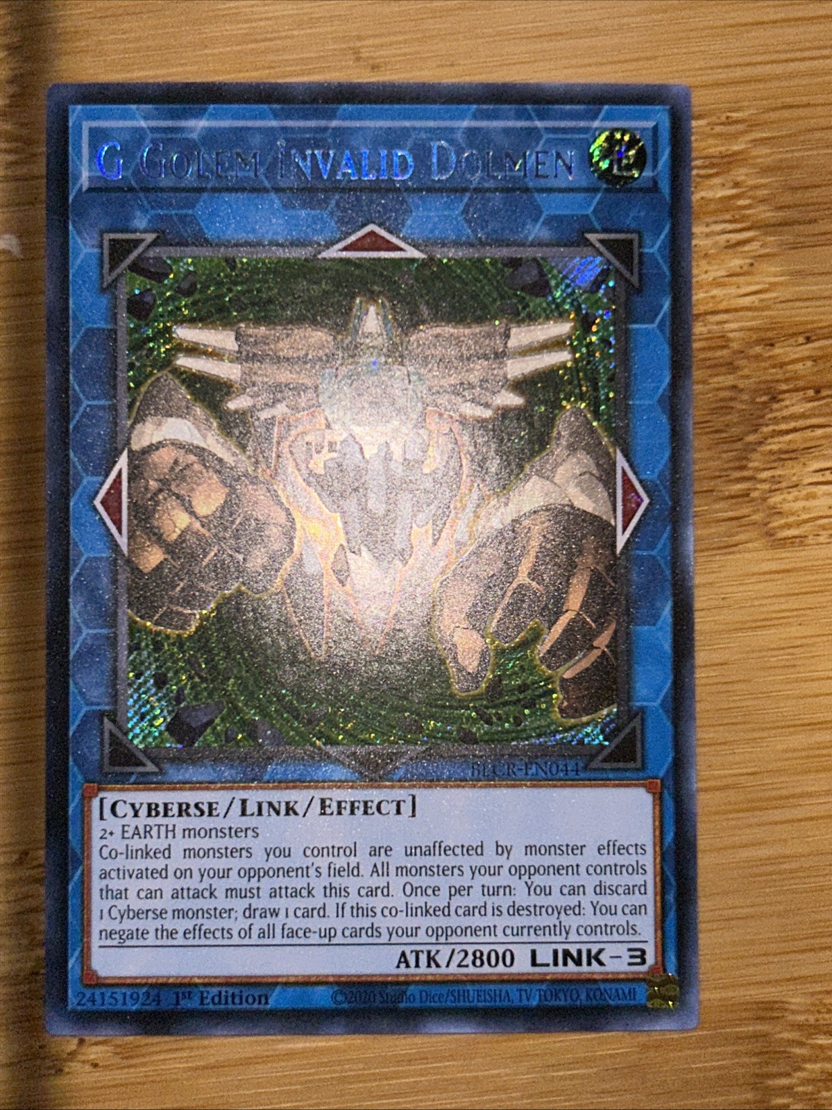 G Golem Invalid Dolmen – Secret Rare 1st Edition BLCR-EN044 – NM – YuGiOh