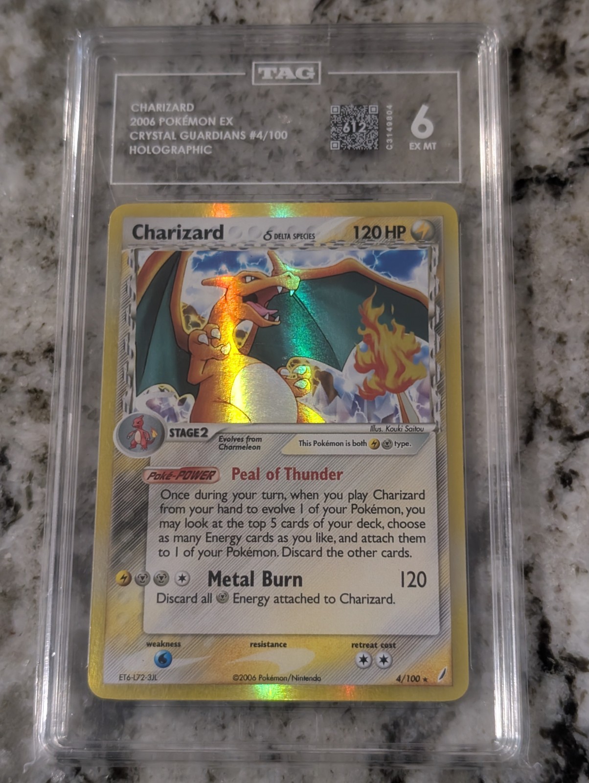 Pokémon TCG Charizard Delta Species 4/100 Crystal Guardians Holo TAG 6