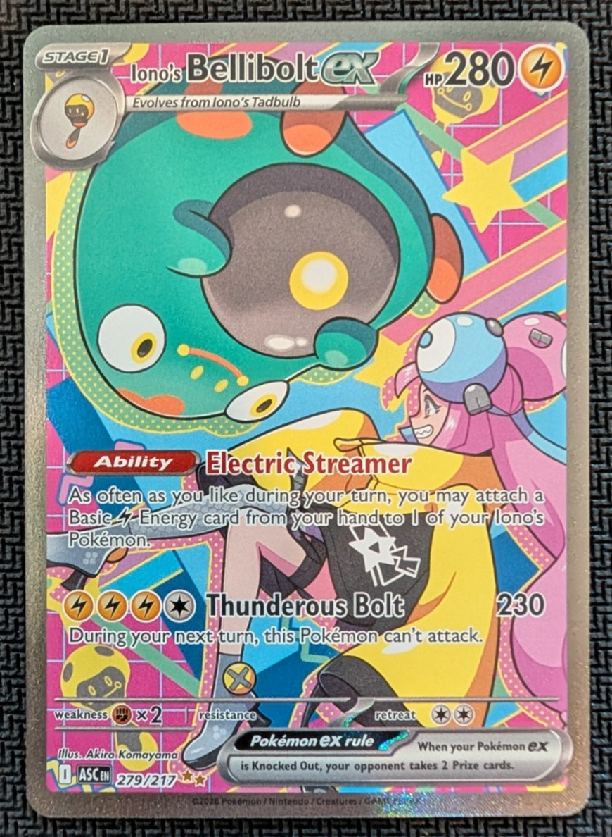 Pokemon – Iono’s Bellibolt SIR 279/217 – 2026 ME: Ascended Heroes – NM