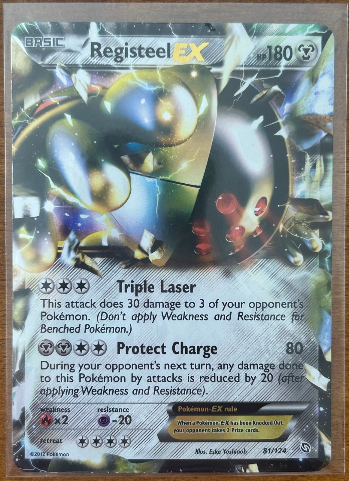 Pokemon Registeel EX 81/124 2012, Holo, Dragons Exalted (Lightly Played)