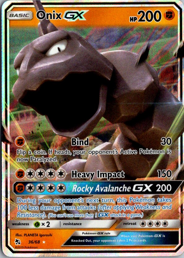 Onix GX Holo Ultra Rare Hidden Fates 36/68 NM