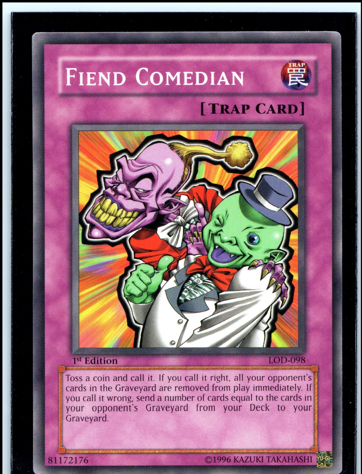 YuGiOh – 1st Edition Fiend Comedian [LOD – LOD-098] – Common / Short Print/NM