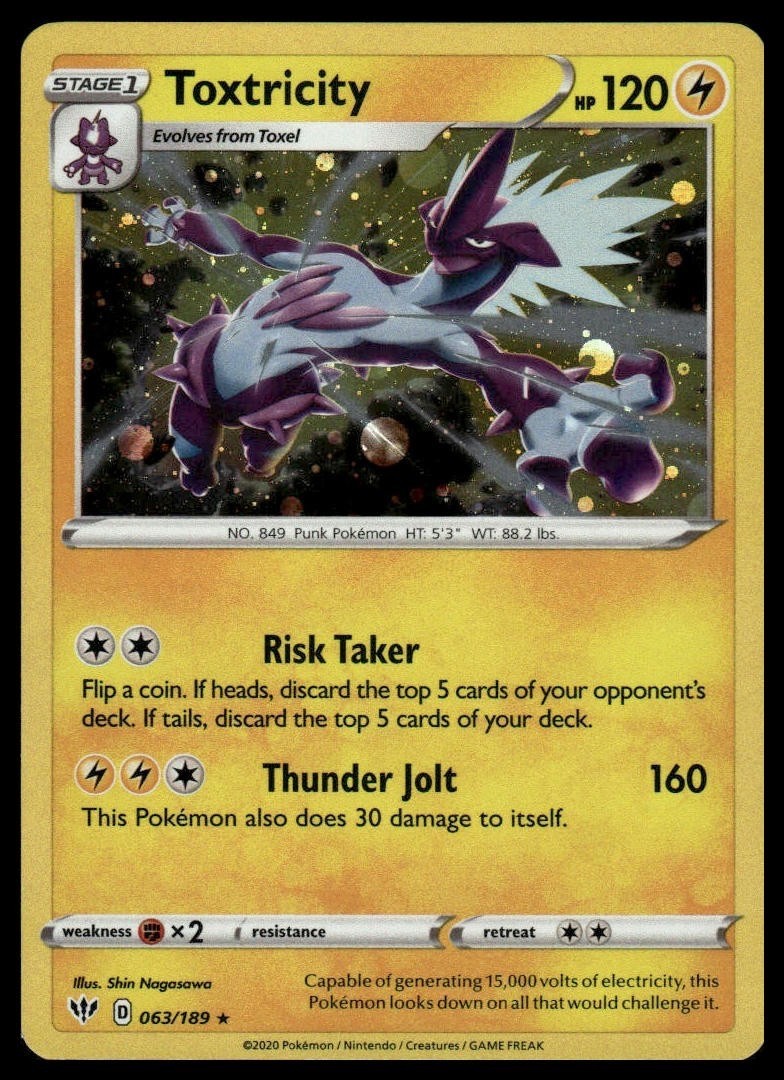 Toxtricity – 063/189 – Cosmo Holo Rare – Darkness Ablaze – Pokemon – NM/M