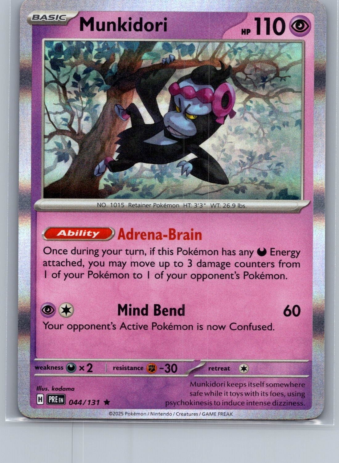 Munkidori 044/131 Holo Rare Sv: Prismatic Evolutions Pokémon TCG NM