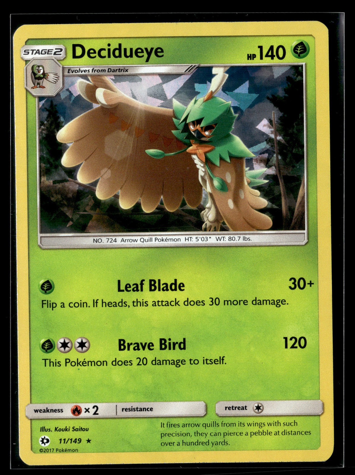 Pokemon TCG Deck Exclusives #011/149 Decidueye Cracked Ice Holo