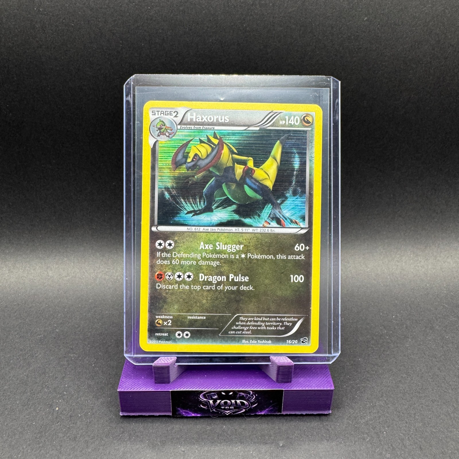 Haxorus Pokemon B+W Dragon Vault 16/20 Holo Rare Mid Era MP Eske Yoshinob