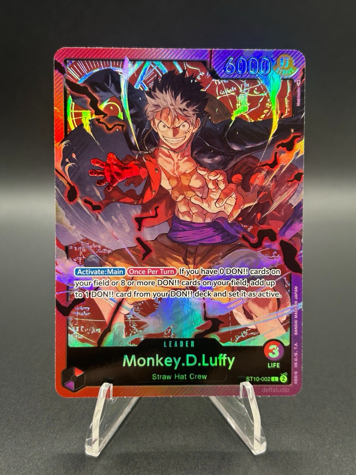 • Monkey.D.Luffy • ST10-002 SR Leader Three Captains Holo Foil One Piece TCG NM