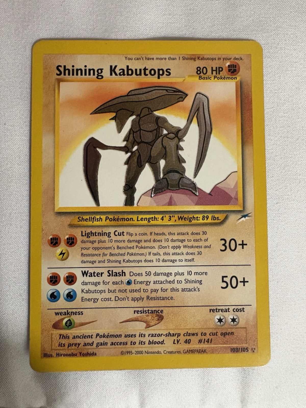The Pokémon Company Shining Kabutops 108/105 Neo Destiny Holo Secret Rare
