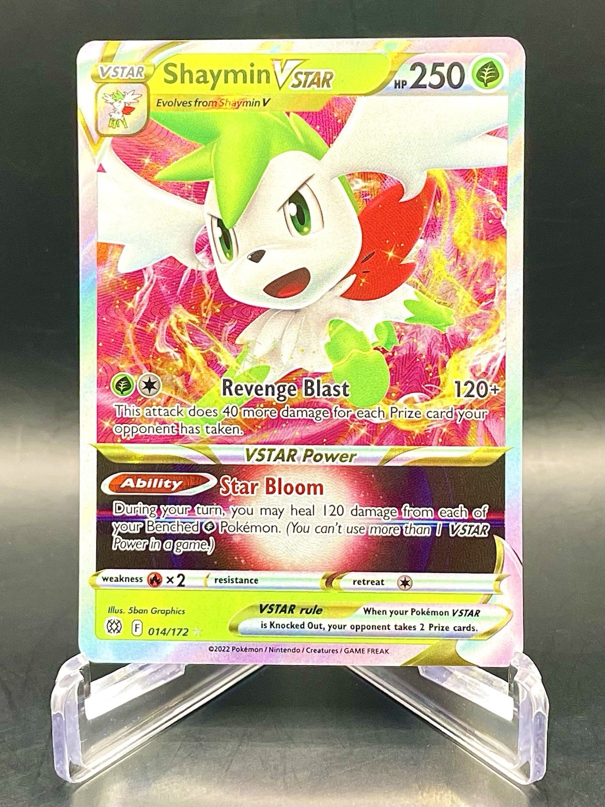 Pink Shaymin VSTAR 014/172 Brilliant Stars Ultra Rare Holo Pokemon Card NM/M