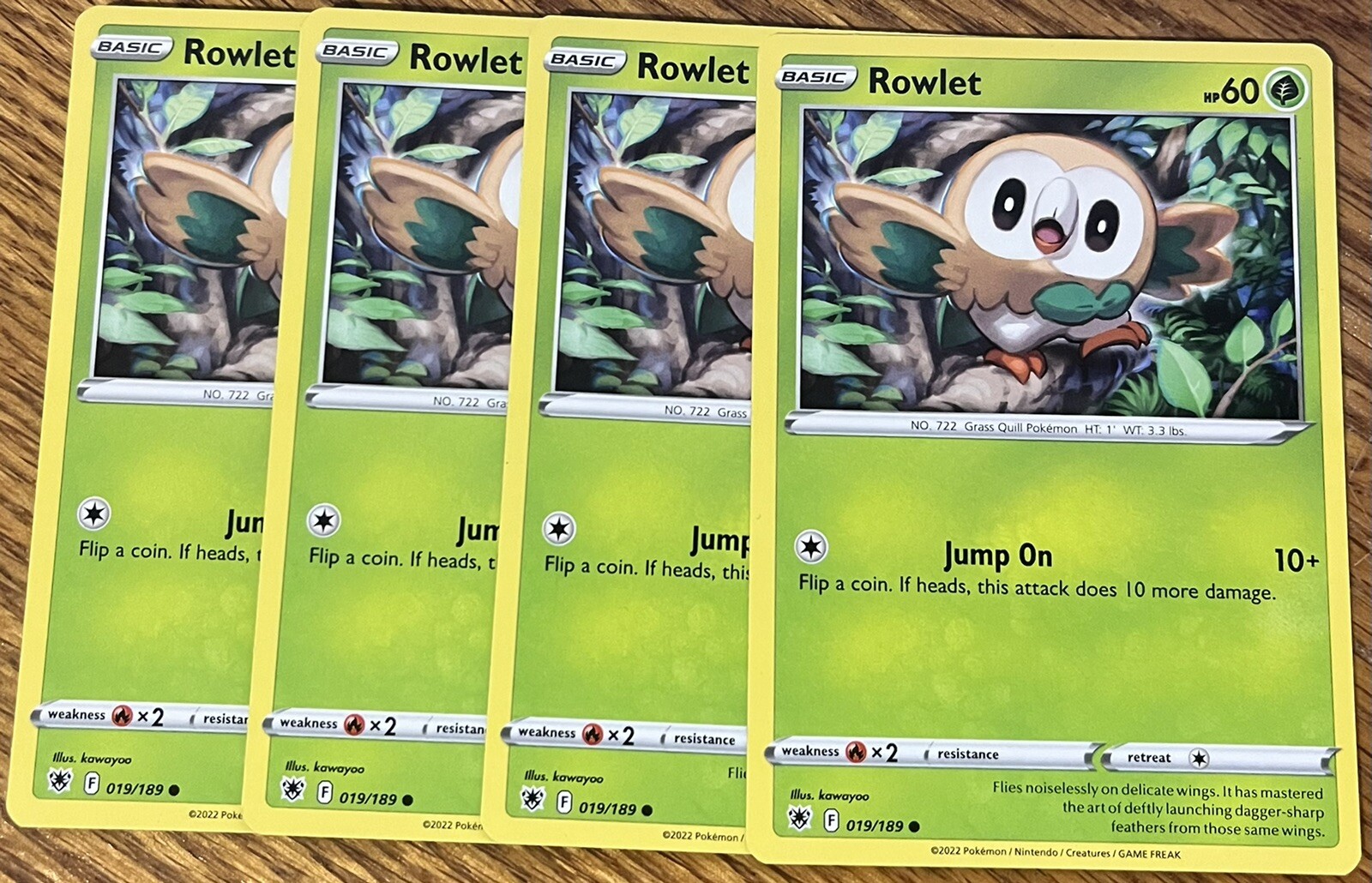 x4 Rowlet 19/189 – Astral Radiance – Common – Read Desc.