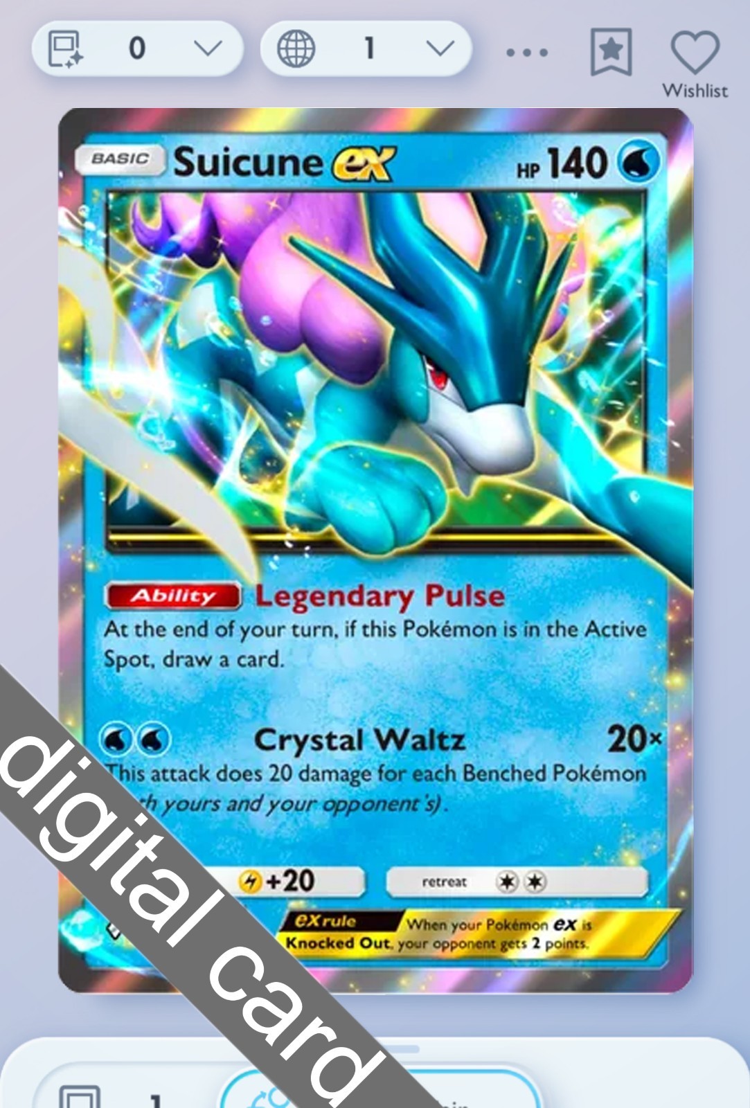 Pokemon TCG POCKET – Suicune EX 4 🔷, Secluded Springs, English