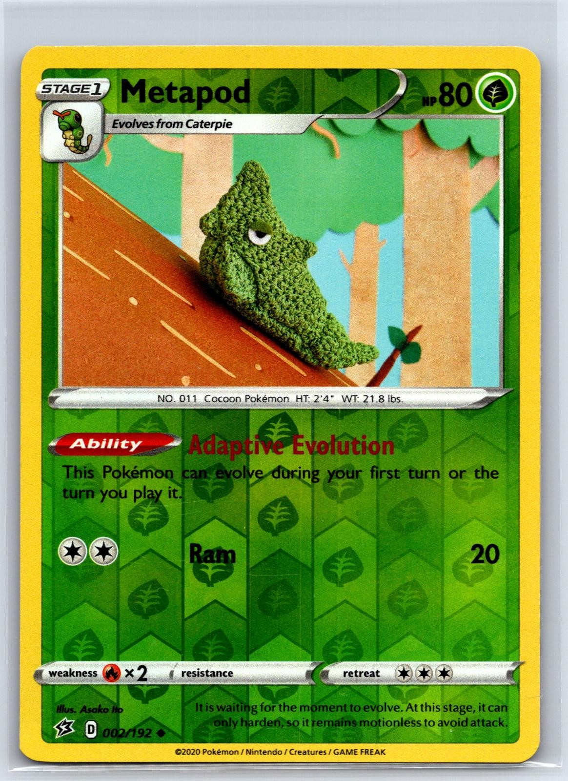 Metapod 002/192 Uncommon Rebel Clash Pokemon Reverse Holo NM/M 528c-39