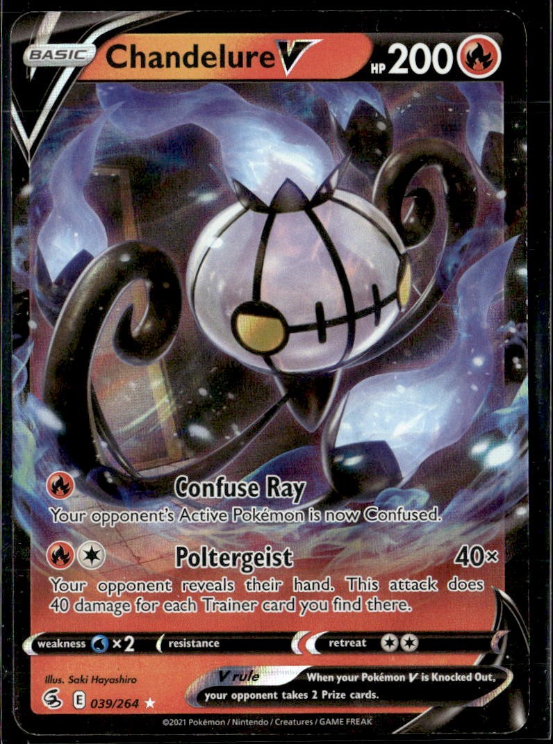 Pokemon Chandelure V 039/264 Fusion Strike Ultra Rare Holo