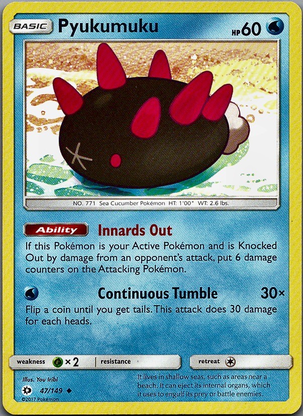 Pyukumuku – Sun & Moon (NM) 47/149 Water Basic Iribi #771